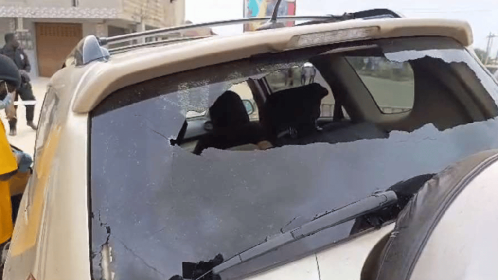 Vehicle of the military man who was shot dead in Kasoa