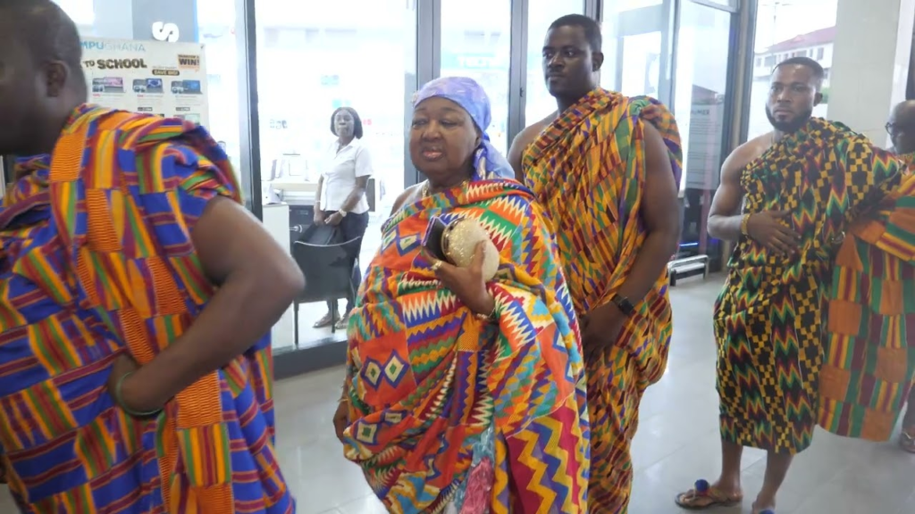 image - Accra Daily Post The Queen Mother of Bonwire, Nana Nyarko Frimpongmaa II, arriving at a Kente film premiere