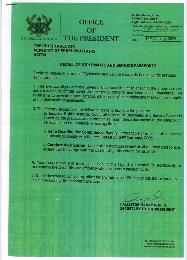 Statement Mahama Orders Diplomatic Service Passport Recall - Accra Daily Post Statement Mahama Orders Diplomatic Service Passport Recall